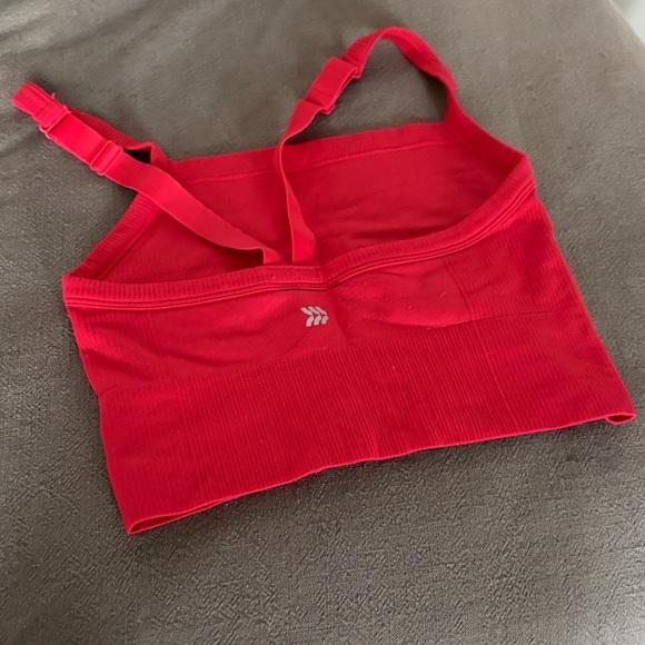 Red Ribbed Crop Top - Picture 2 of 3